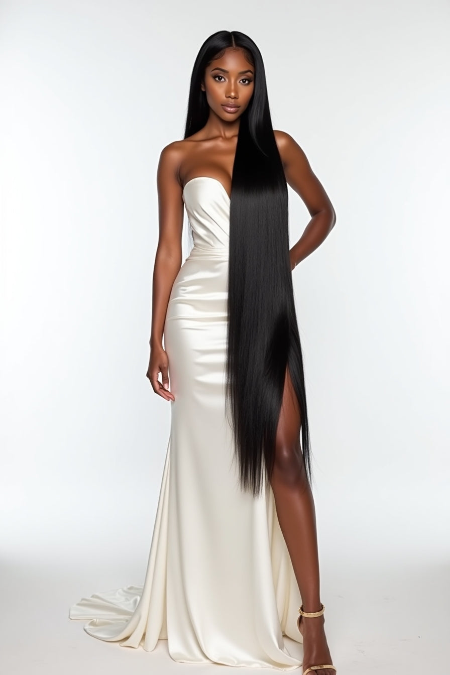 The Maison Suite: Noir Silky Straight — 3 Bundles + Closure