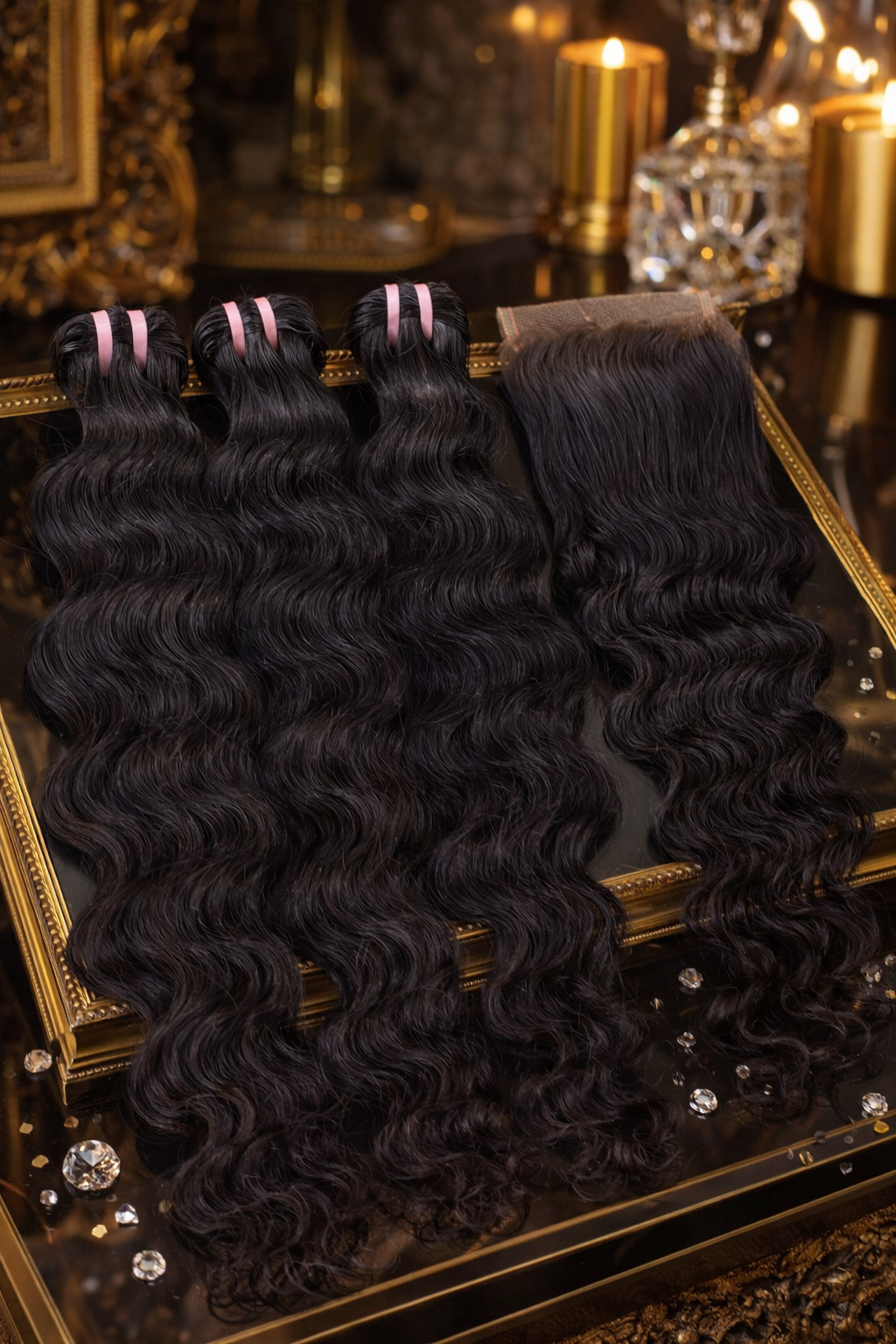 The Maison Suite: Blanc Wave — 3 Bundles + Closure